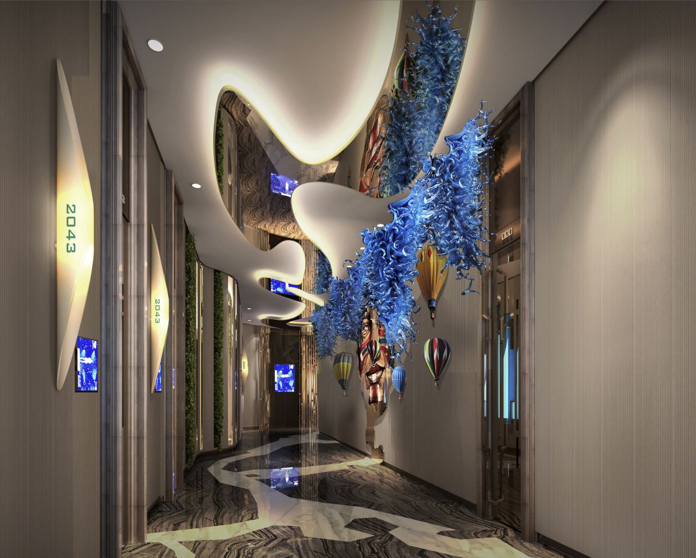 Agogo紅星國際KTV走廊空間設計效果圖