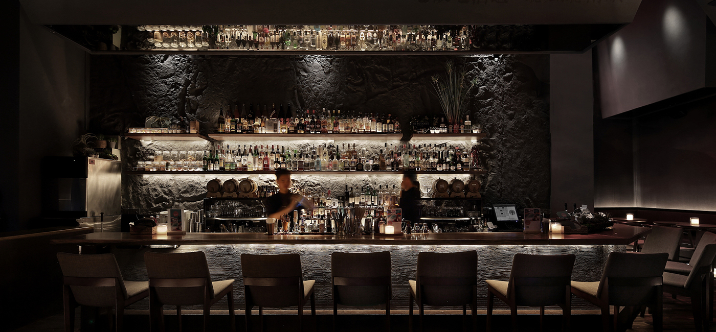 RMK流幕休閑酒吧吧臺空間設計效果圖